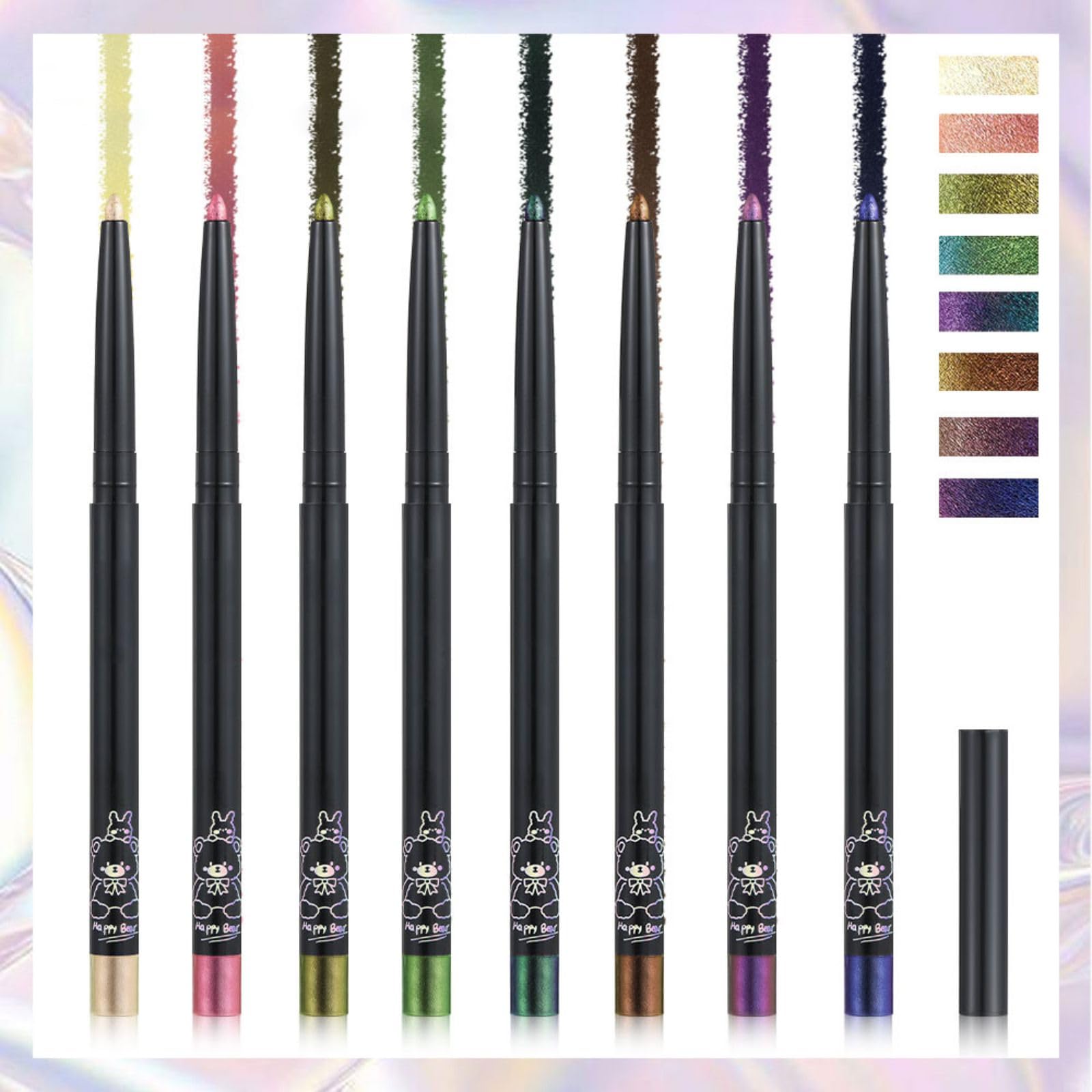 Vawolecy Chameleon Metallic Eyeshadow & Eyeliner Gel Pencil, 24H Long-Lasting Waterproof Shifting Colors Glitter Eye Makeup - Image 3