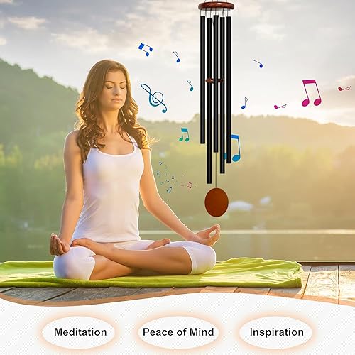 Vista 78 de Campanillas de viento grandes de aluminio de 37 pulgadas para crear un ambiente zen, adecuadas para exteriores, con atrapador de viento, adecuadas