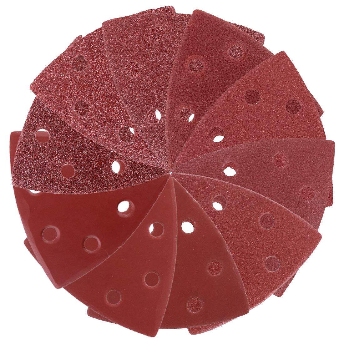 Glarks 100-Pieces 90mm / 3.5 Inch Triangle Mouse Detail Sander Sandpaper Sanding Paper Hook and Loop Assorted 40/60/80/120/180/240/400/600/800/1000 Grits for Random Orbital Sander (6 Holes): Tools & Home Improvement