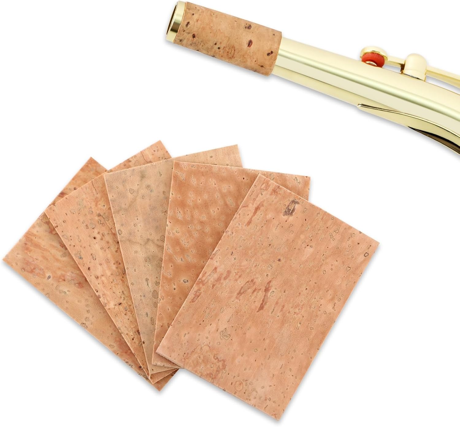  Alto Sax Neck Cork, 5pcs Universal Saxophone Neck Cork, Alto Sax Joint Cork Sheet, Saxophone Cork Replacement Kit for Alto Saxophone