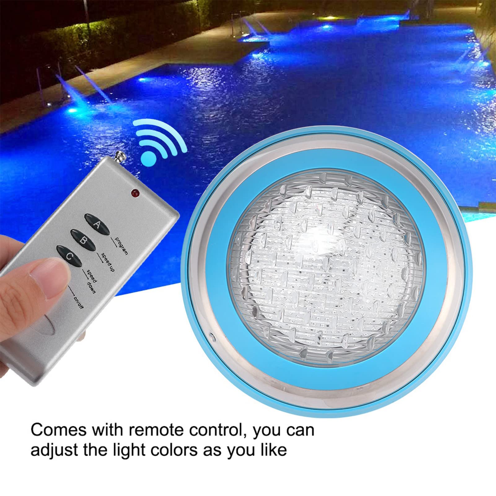 Mehrfarbige Wasserdichte RGB-Unterwasserleuchte mit Fernbedienung für Fischteich-Poolbrunnen aus ABS-Material