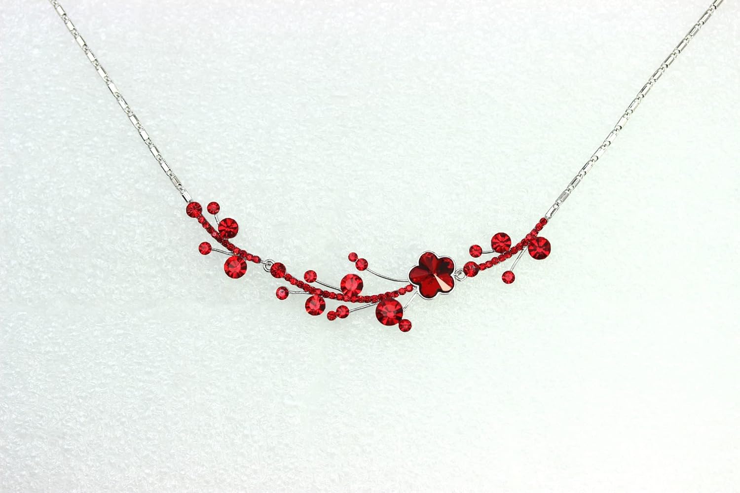 Faship Gorgeous Rhinestone Crystal Floral Necklace Earrings Set - Image 3