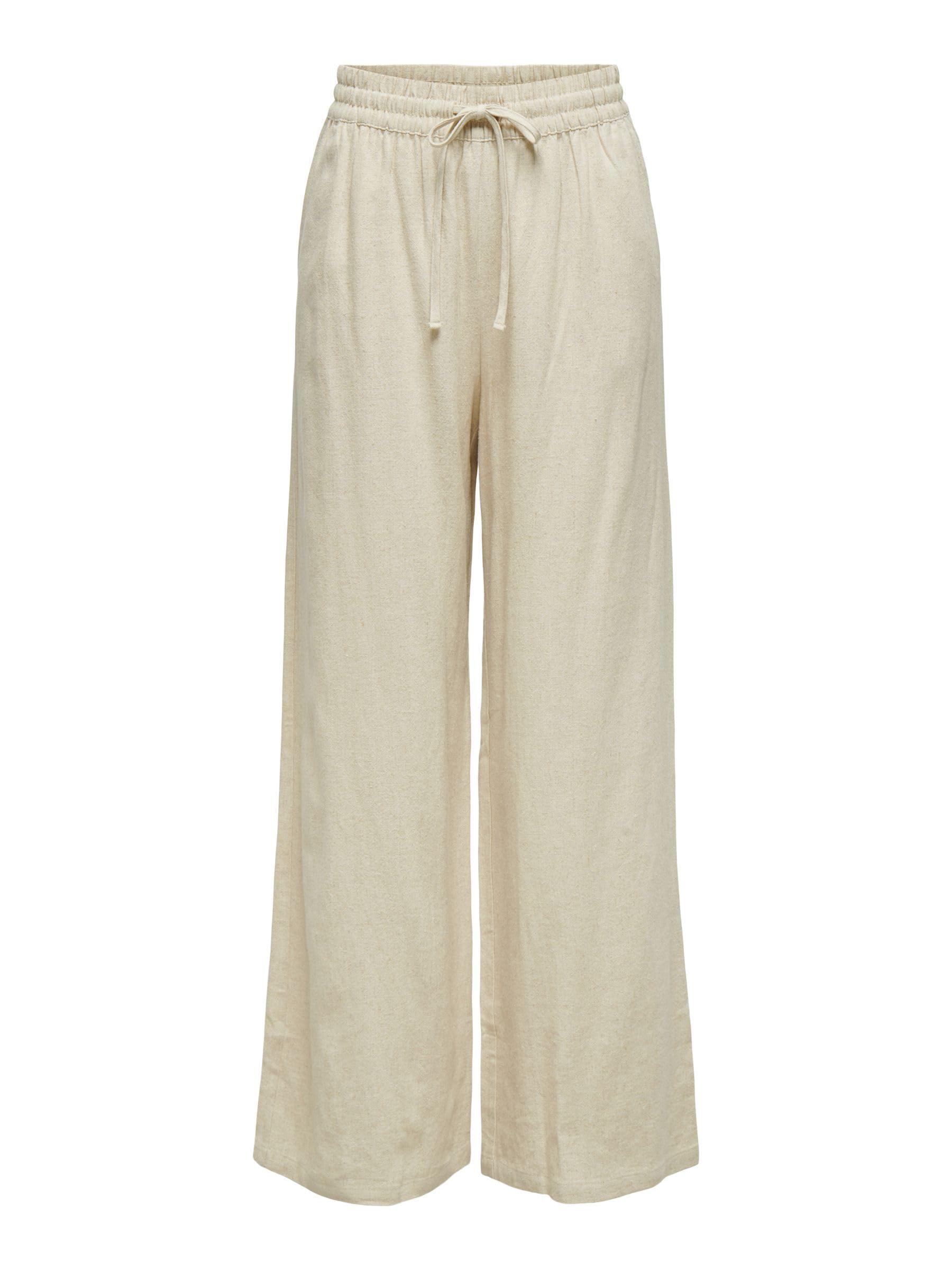 JDY Damen Hose Mit Weitem Beinschnitt Jdysay Hw Linen Wide Pant WVN Noos