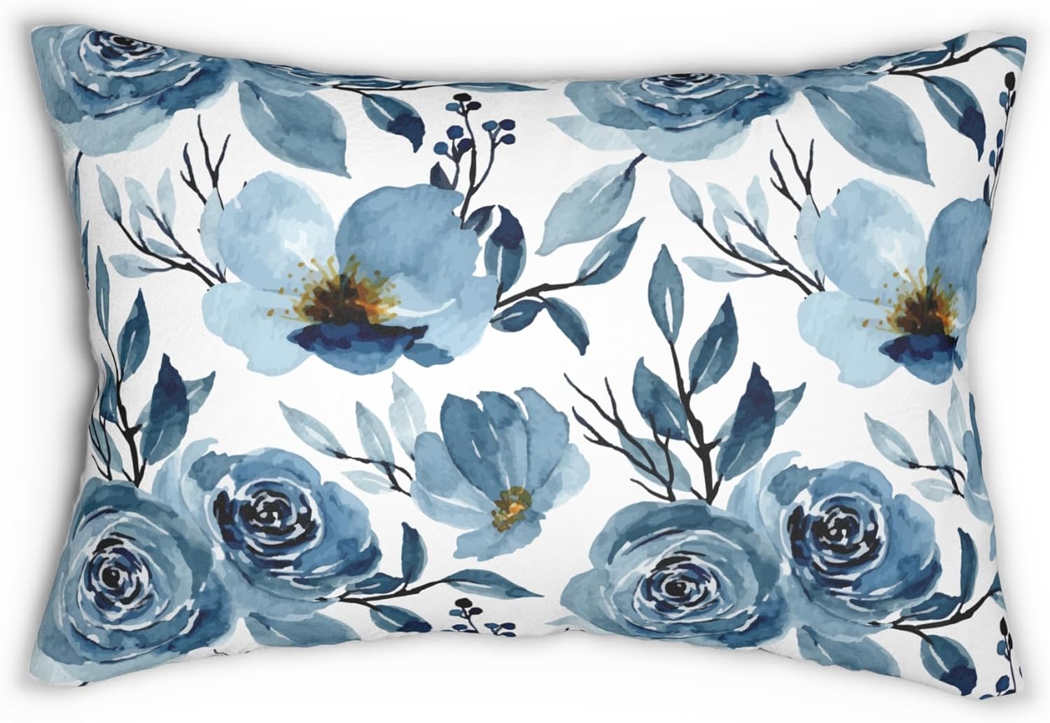 WTF Floral Decor Pillow WTF Decorative Pillow Navy and White Pillow