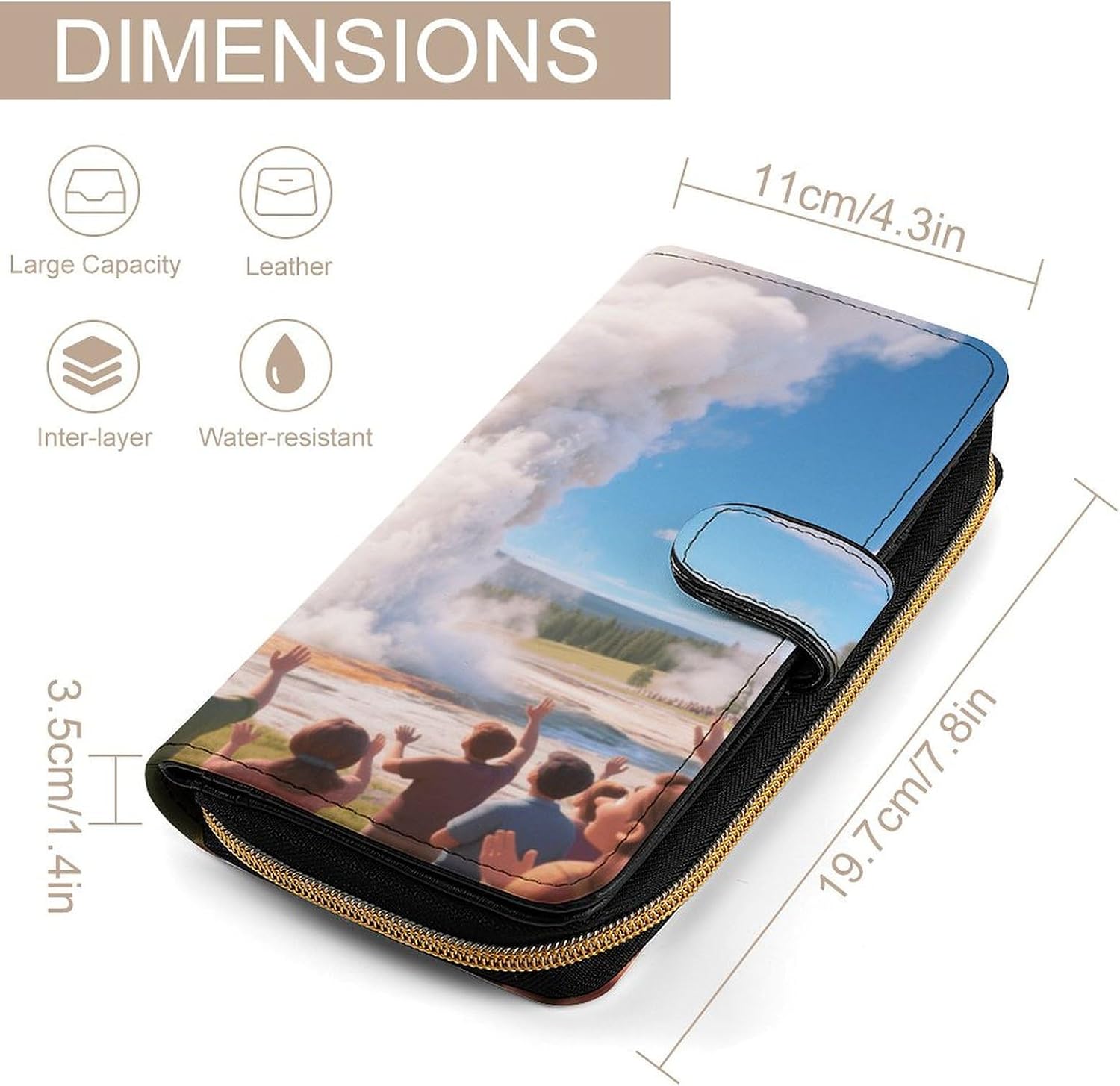 Geyser Eruptions Travel Wallet for Men & Women RFID Blocking Card Organizer Credit Card Holder Large Capacity
