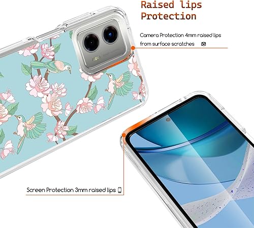 Miniatura 3 de Funda compatible con Motorola Moto G 5G 2023, funda original floral Moto G 5G con diseño híbrido 2 en 1, carcasa de policarbonato TPU fuerte