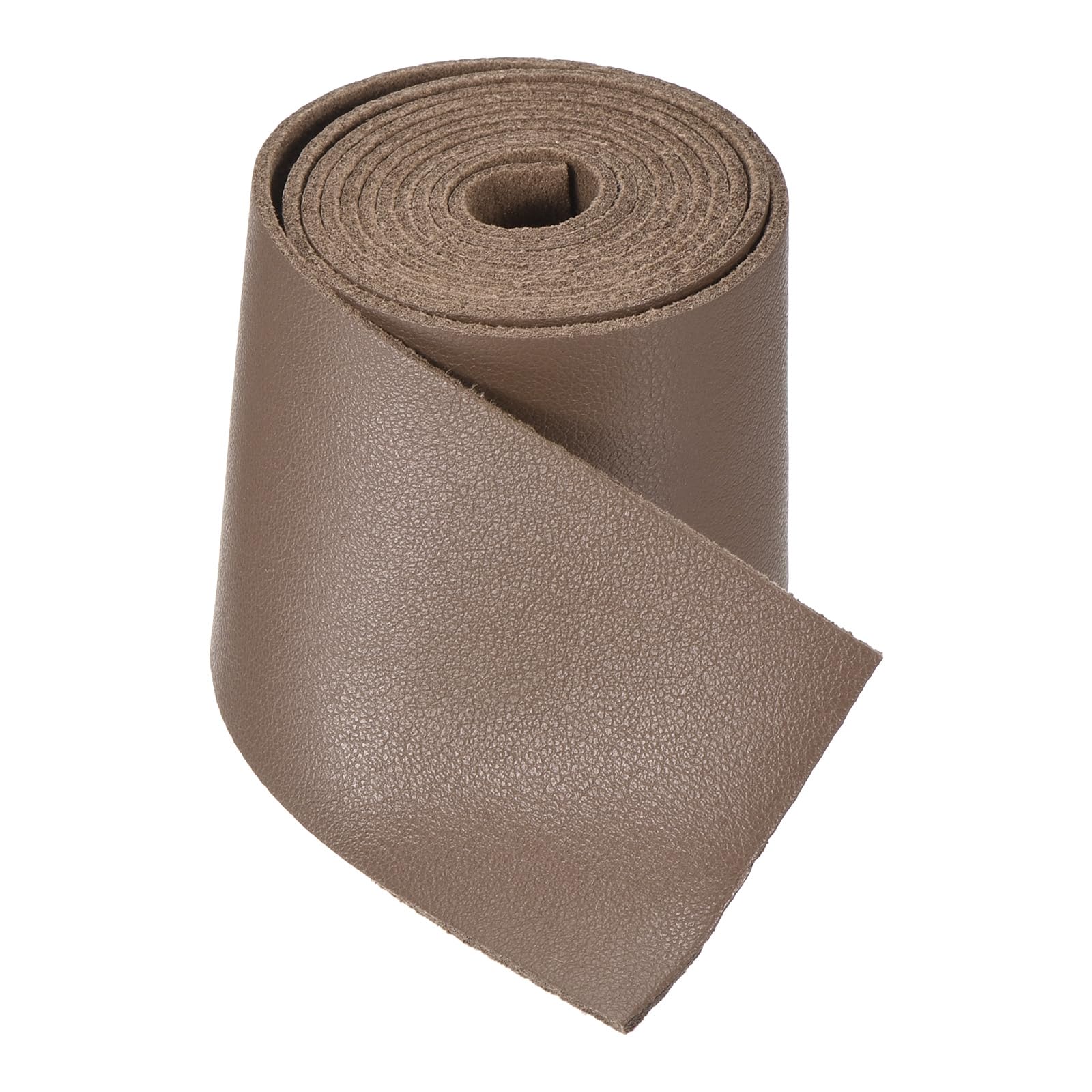 DMiotech Brown Faux Leather Strap 1.6 Inch Wide 39 Inch Long Flat Leather Belt Strip 1.3mm Thick Single Sided Cord for Arts Craft DIY Traction Ropes