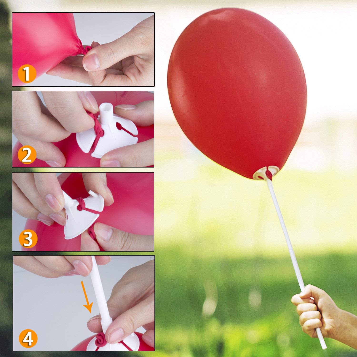 Tige Ballon, Diealles 100 Pièces Porte Ballon, Pour Anniversaires, Mariages, Décoration De Fête, 40cm