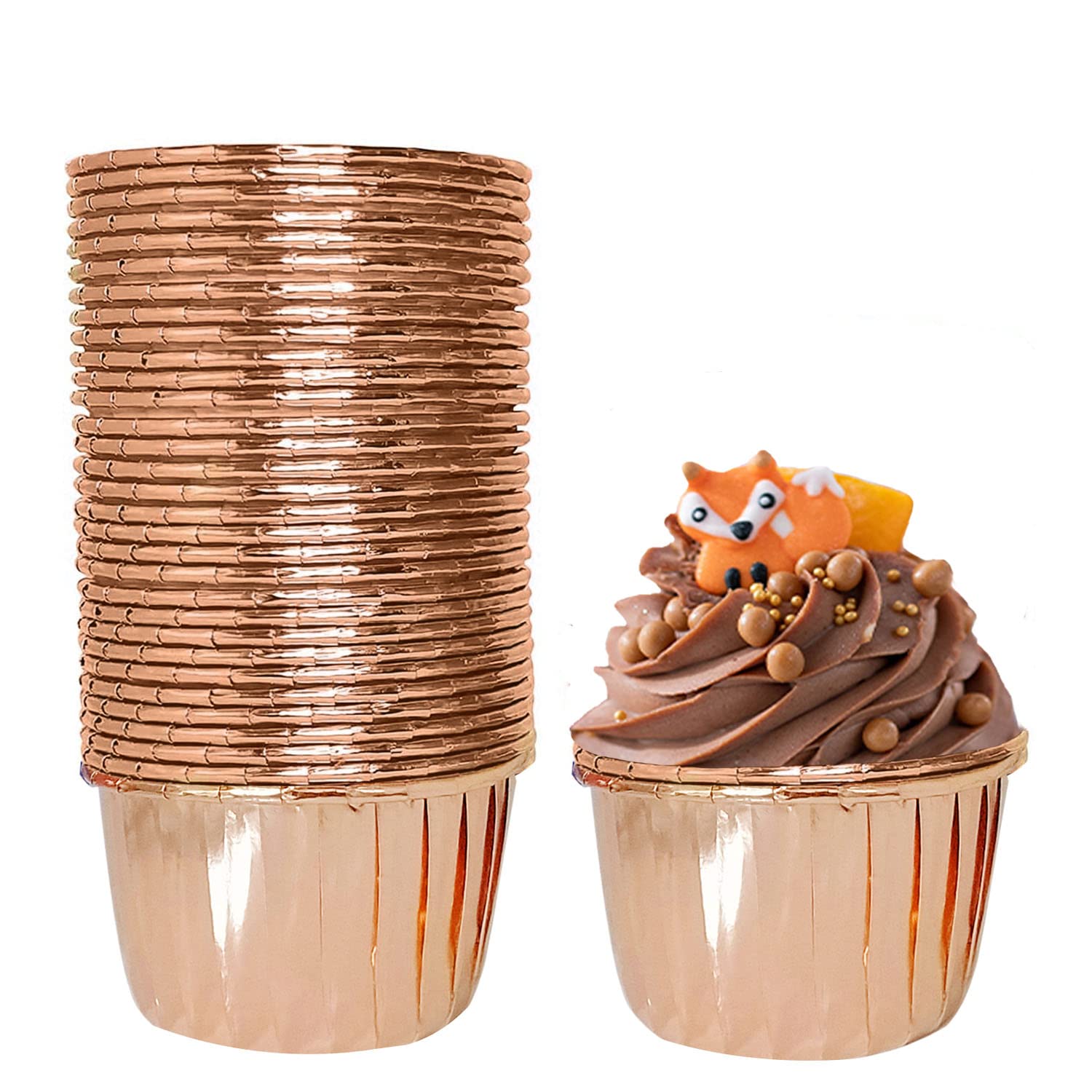 Coogime Cupcake Förmchen 50 Stück - Backförmchen Papier Braun