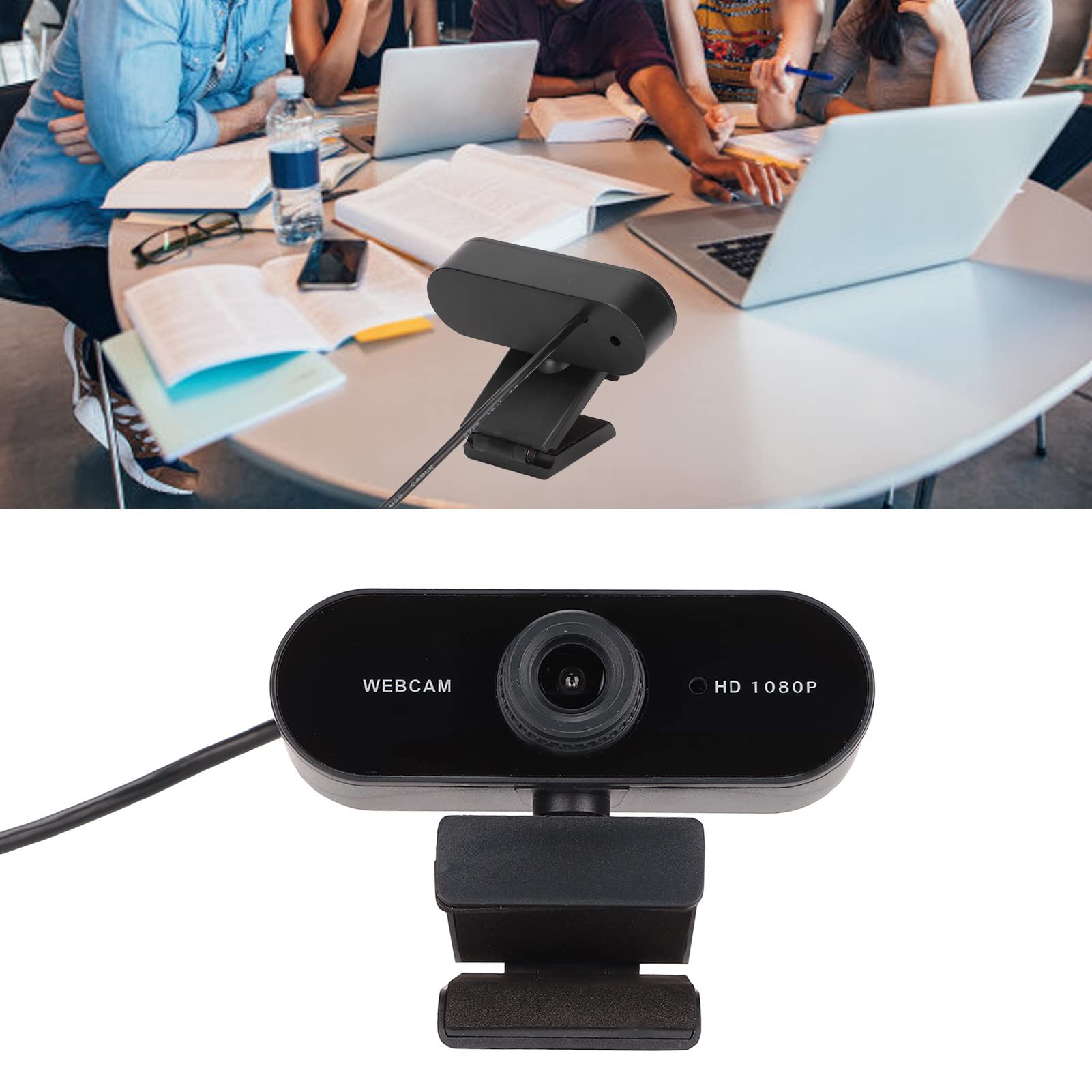 Kamera Internetowa 1080P, Obrót o 360° 30 Kl./s Kamera Internetowa HD USB z Mikrofonem, Kamera Strumieniowa Kamera Komputerowa do Wideokonferencji(Prawdziwe ręczne ustawianie ostrości 1080 P)