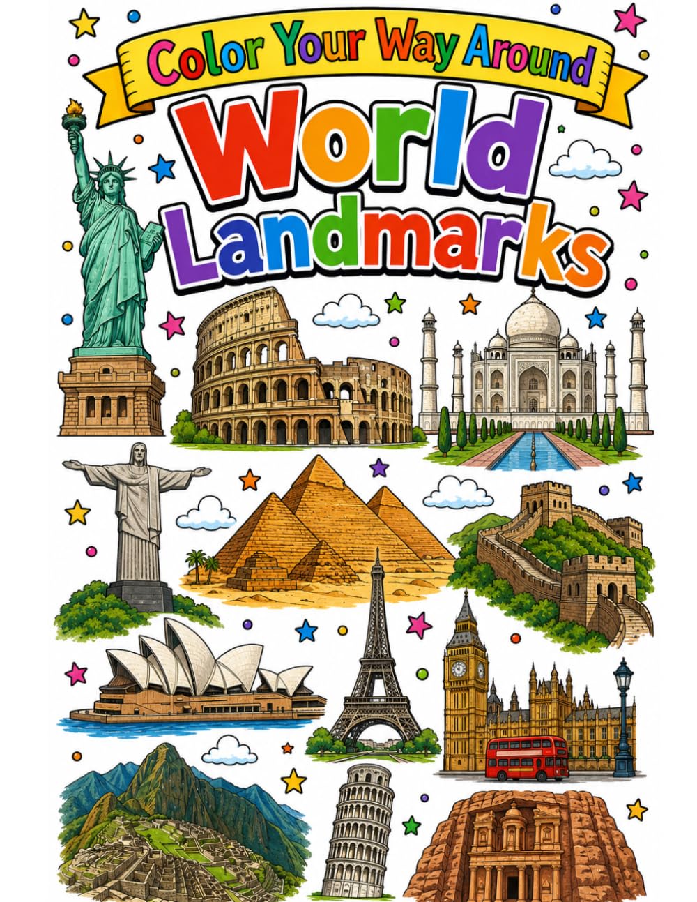 Color Your Way Around World Landmarks