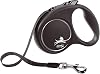 Flexi - Leash - Black Design - Strap Version - Modern and Ergonomic Shape - Advanced Guidance System - Retractable Leash - Made in Germany - Black/Silver - L - 16 ft