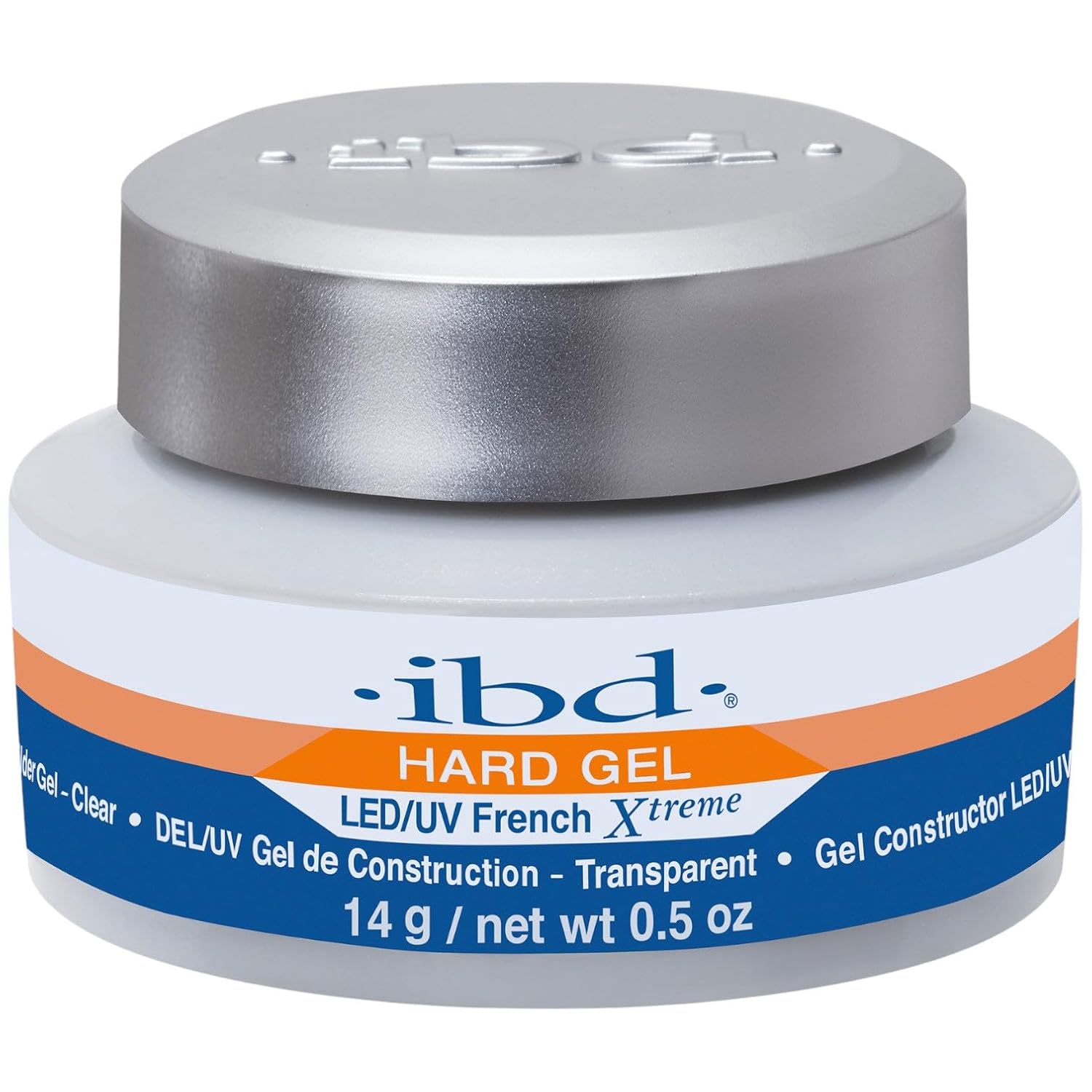 IBD LED/UV French Xtreme Hard Builder Gel for Nail Extensions – Clear Sculpting Formula for Strong Overlays & Manicure Enhancements, Jar, 0.5 oz, 1 Pack