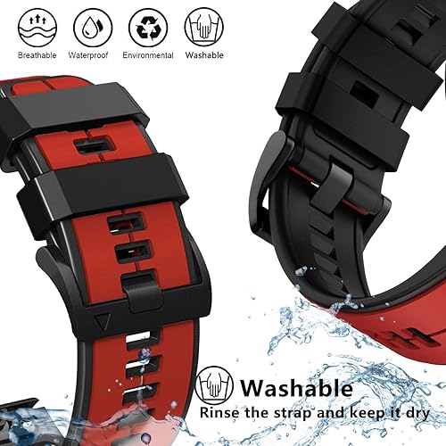 Miniatura 5 de Abanen Correa de reloj de silicona de ajuste rápido de 0.866 in para Garmin Insintct 2  Forerunner 955  Fenix 7  Epix 2  Fenix 6  Fenix 5, correa