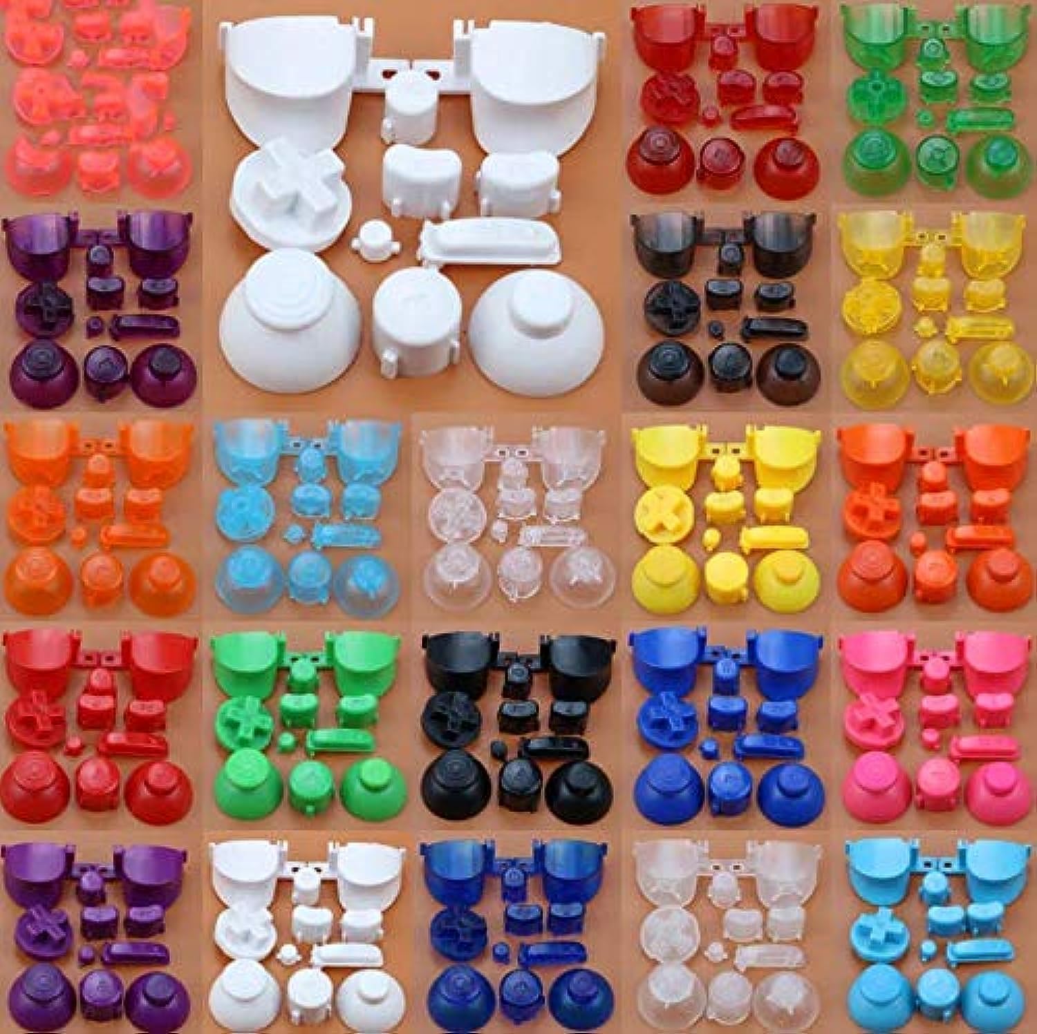 11 in 1 Full Buttons ABXYZ Button Thumbstick Cap Joystick Dpad Buttons for Gamecube NGC Constroller (G-Pink)