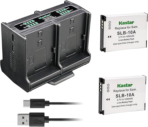 Miniatura 8 de Kastar 4-Pack Battery and Quadruple Charger Compatible with Samsung ES50, ES55, ES60, EX2F, HMX-U10, HMX-U20, HZ10W, HZ15W, IT100, L100, L110, L200,