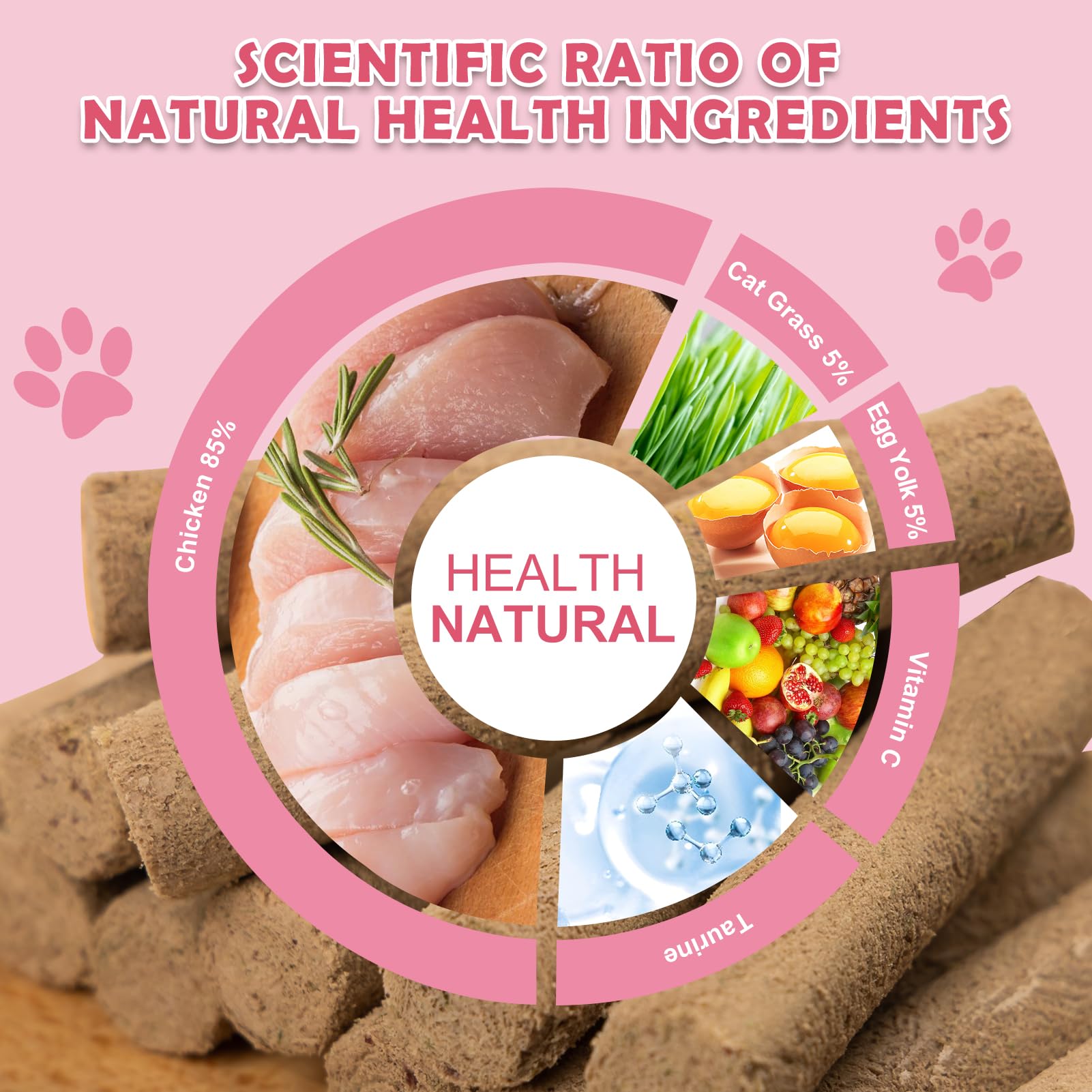 capuca Cat Grass Teething Stick 90g - Freeze Dried Chicken Dental Treats, High Protein for Teeth Cleaning, Hairball Control & Catnip Chews