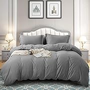 TEKAMON All Season 2 Piece Duvet Cover Set, Super Soft Breathable 100% Brushed Microfiber Premium Bedding Set -1 Comforter Cover with Zipper Closure+1 Pillow Sham (Twin, Grey), Opens in a new tab