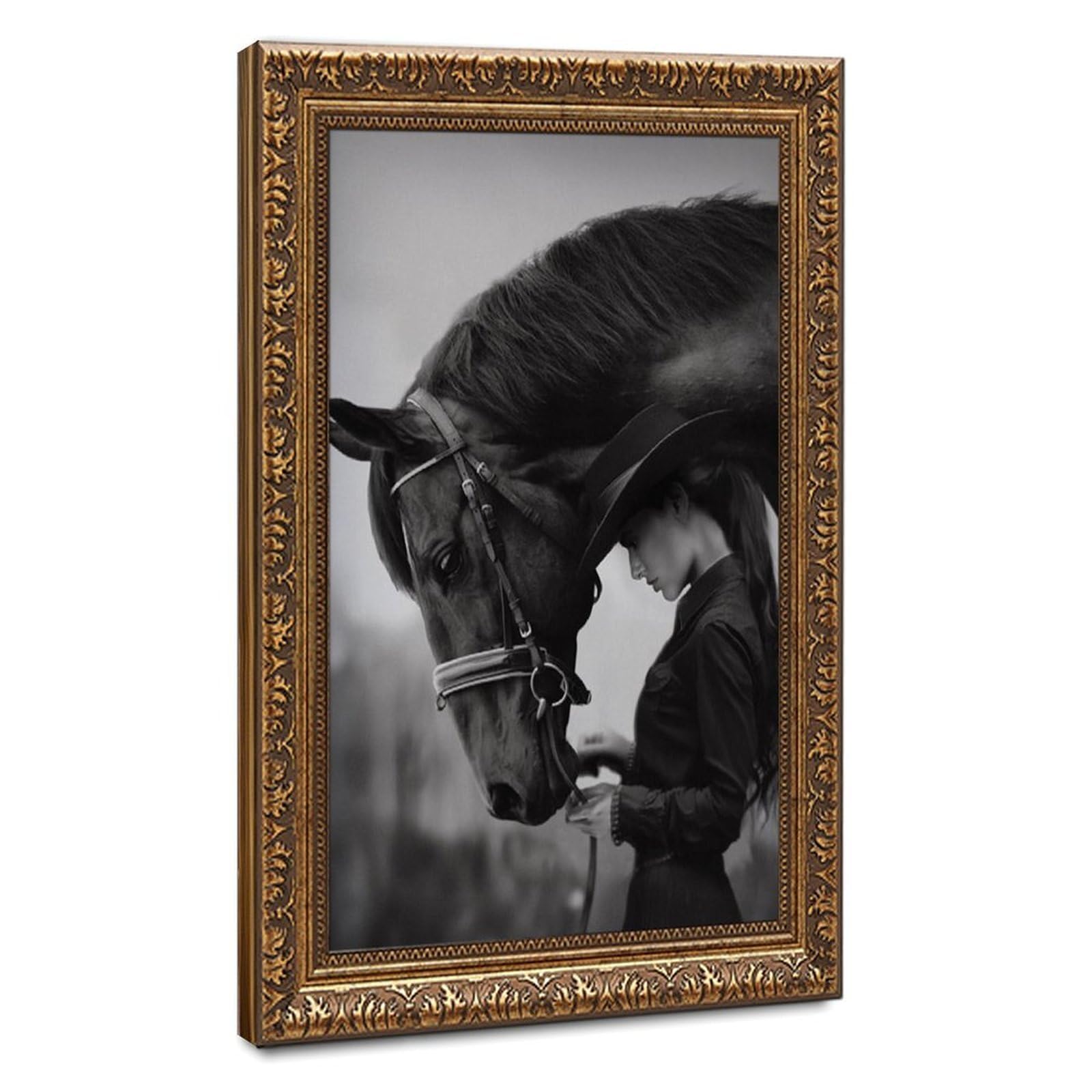 Bareronor Moody Horse Poster Canvas Poster Bedroom Decor Landscape Office Room Decor Gift 24" L X 36" W