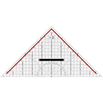 M+R geometric triangle 30 cm acrylic glass clear backing red 723320100