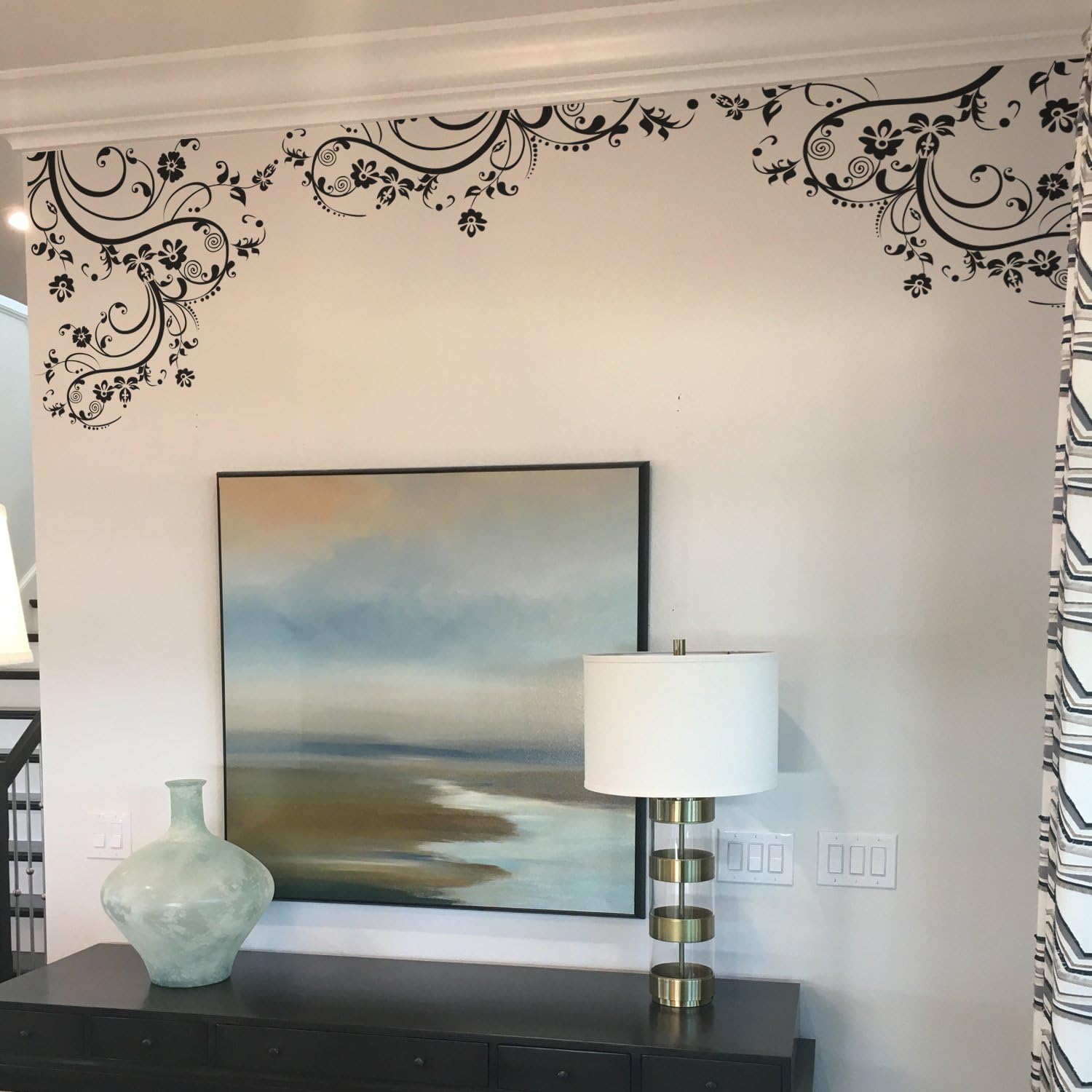 Soft Pink Color Swirl Flower Floral Wall Decal Design #262A (100" X 29") #262A