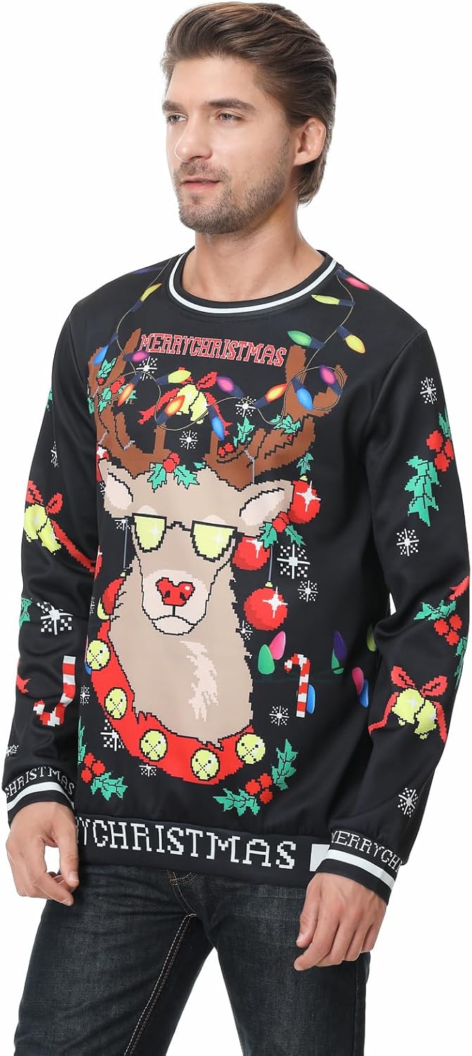 Colorful House Unisex's Ugly Christmas Jumper Sweater Printed Pullover,3D Funny Digital Print Sweatshirt Suit for Men Woman - Image 6