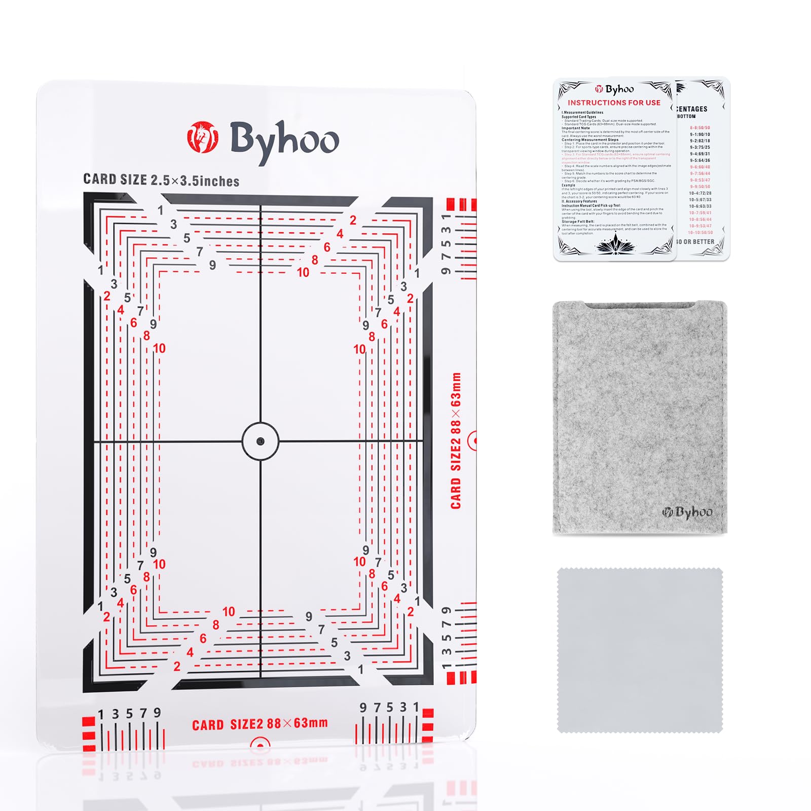 Byhoo Card Grading Kit Professional Sports & Trading Card Grading Tool with 1.5mm Reinforced Frame