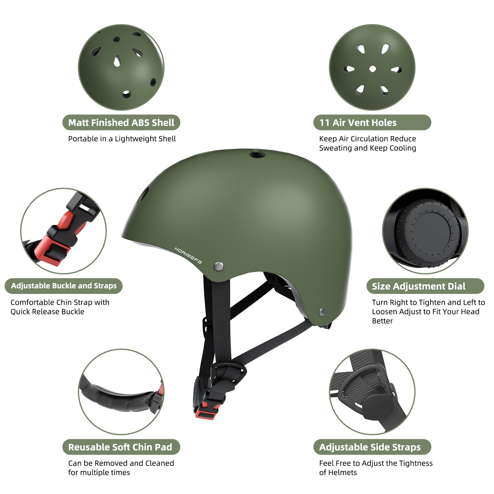 KORIMEFA Casco da Bici per Bambini Casco Protettivo Ideale per Bambini Leggero ma più Sicuro Anche per Skateboard, Monopattino, Pattini a Rotelle per 3-13 Anni Ragazzi Donna