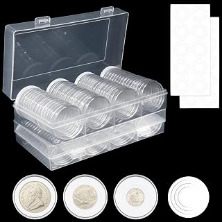 120 PCS 40mm Coin Capsules Set with Adjustable White Foam Gaskets, Silver Dollar Coin Holders for Collectors, Coin Collectors Supplies