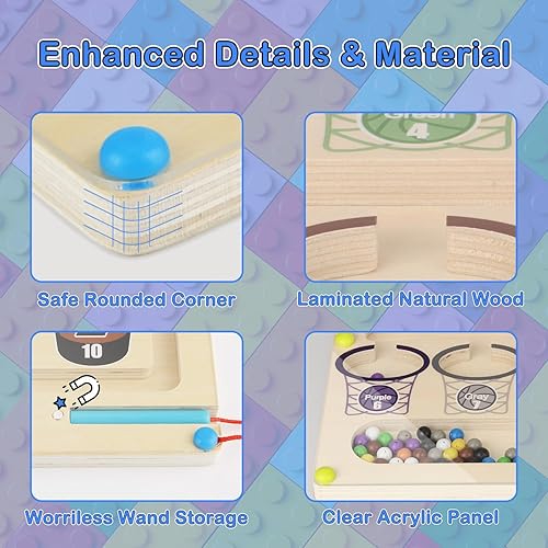 Miniatura 4 de Montessori - Laberinto educativo de madera para clasificar y contar, regalo de aprendizaje para niños en edad preescolar, juguete de habilidades
