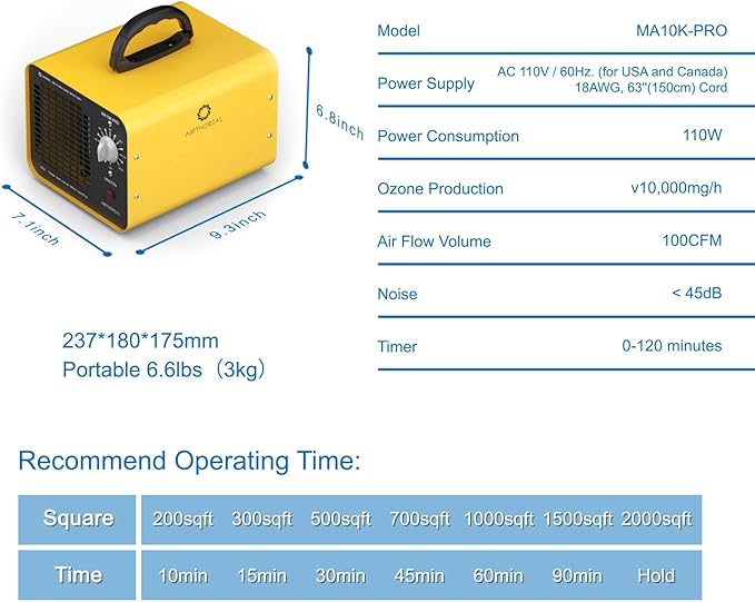 Generador de Ozono Airthereal MA10K-PRO para Áreas de 3500+ ft² miniatura 5