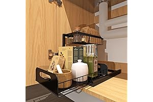 Under Sink Cabinet Organizer with 2 Tier Pull Out Shelves