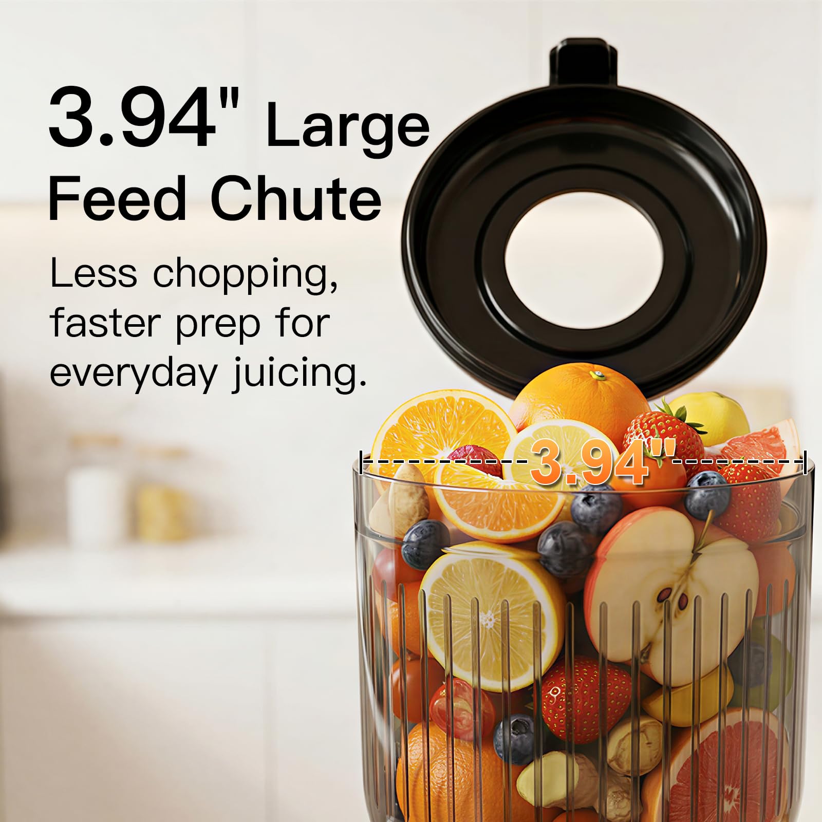 MEGAWISE Presse-agrumes à froid, presse-agrumes 800 W pour fruits et légumes, jus riche en nutriments, fonctionnement silencieux, montage et nettoyage faciles, convient pour la maison