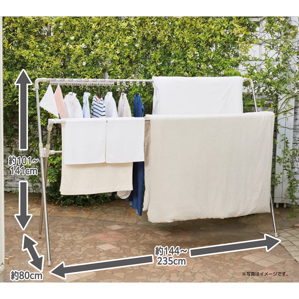 Amazon.co.jp : ベストコ ステンレス 布団干し 伸縮 ダブルバー  