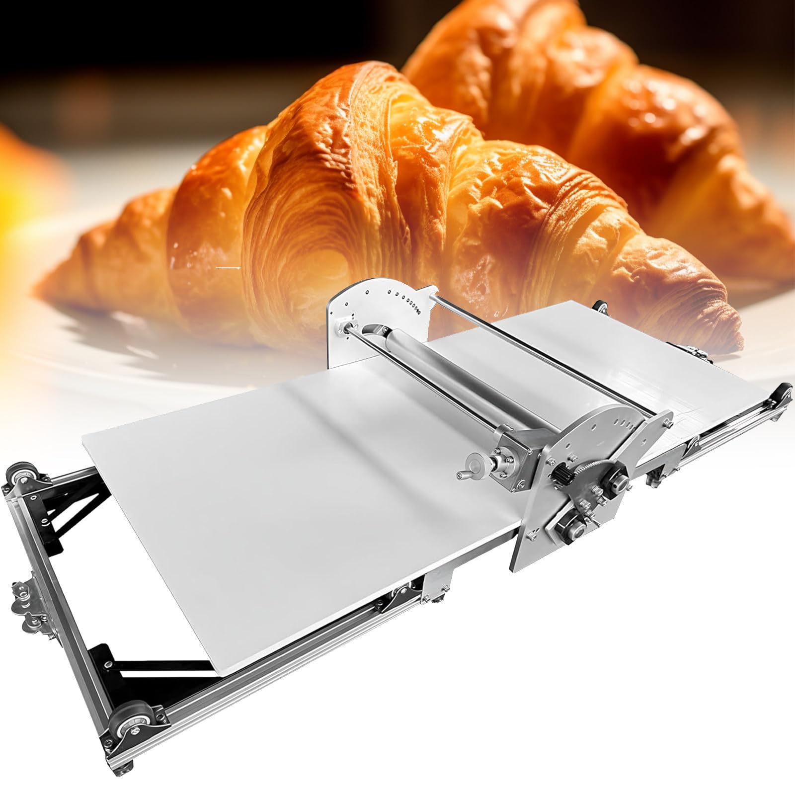 Laminadora de Masa eléctrica para repostería y Fondant, máquina Plegable de Grosor Ajustable de 2 a 30 mm, para panaderías domésticas y comerciales