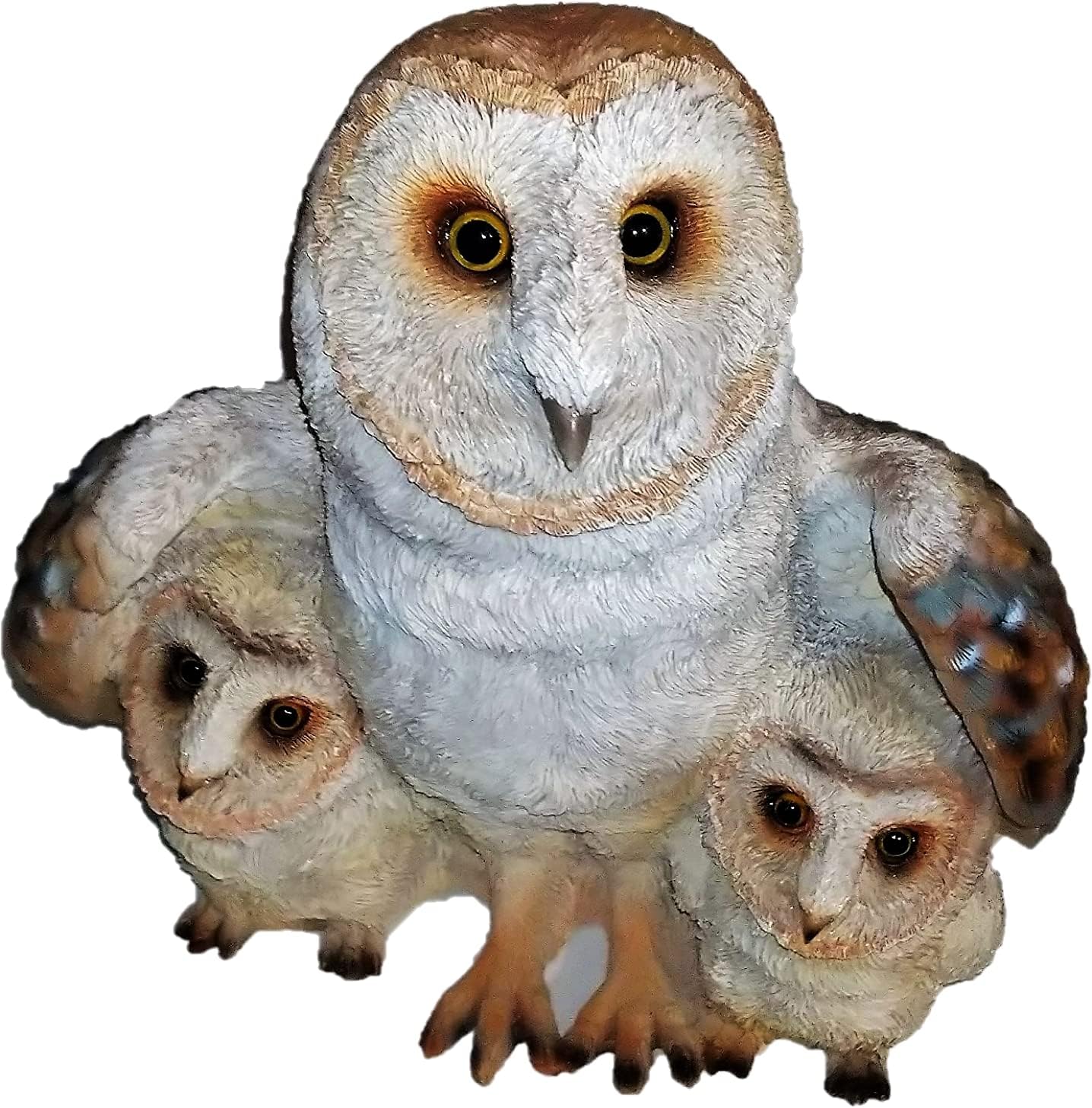 Figurine Famille de hiboux en polyrésine réaliste de 27 cm