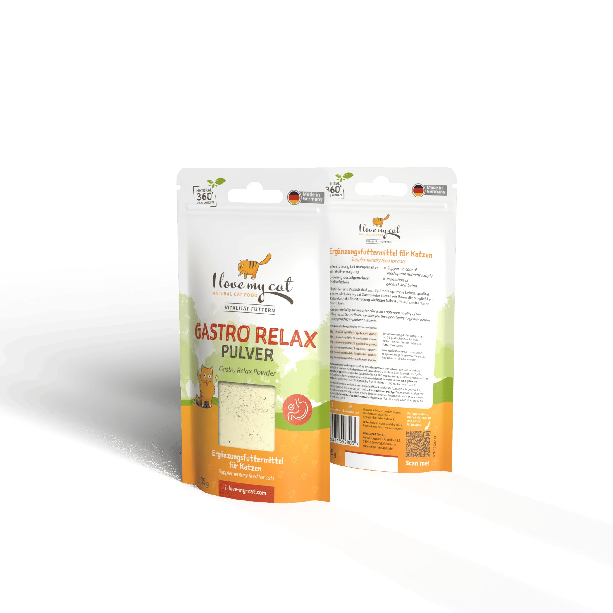 I love my cat NATURAL CAT FOOD Gastro Relax Poudre pour Chats - 35g
