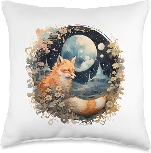 Miniatura 5 de Cozy Woodland Nursery Accent Moonlight Fox - Almohada de 18 x 18 pulgadas, multicolor
