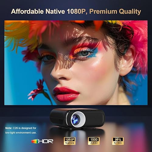 Miniatura 4 de [Aplicaciones integradas/GoogIe TV/1500ANSI] Proyector inteligente 4K compatible con WiFi y Bluetooth, GoogIe Voice, Zoom y Keystone, soporte de