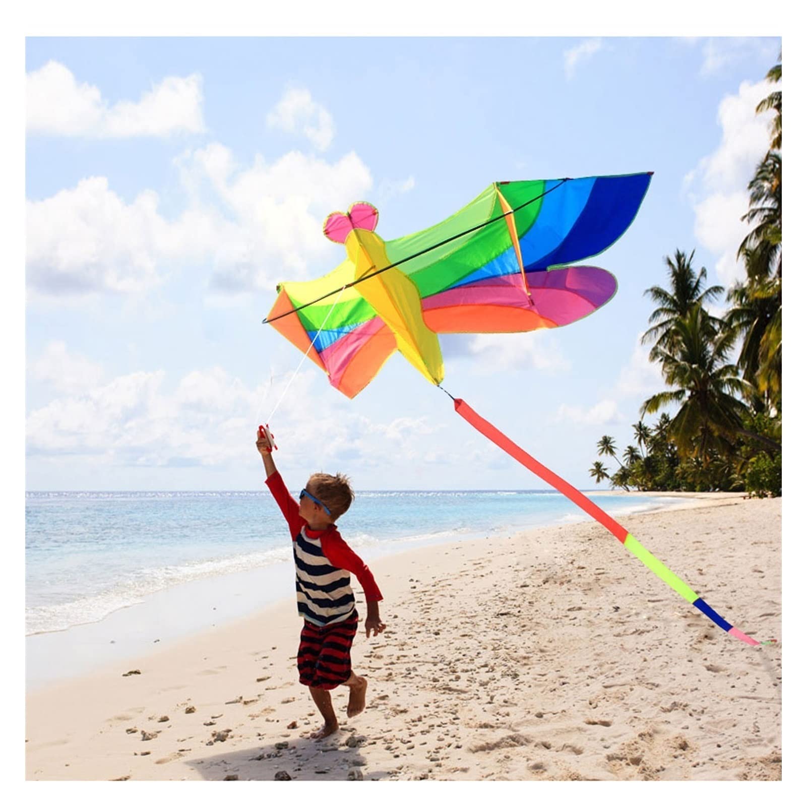 Leicht zu Fliegende Drachen Langer Schwanz Drachen Erwachsener Big Kite Set Einfach zu fliegen Kite Großer Erwachsener im Freien Sport großer Spielplatz Kite Beach 5 Meter Drachen für Spiele im Freien