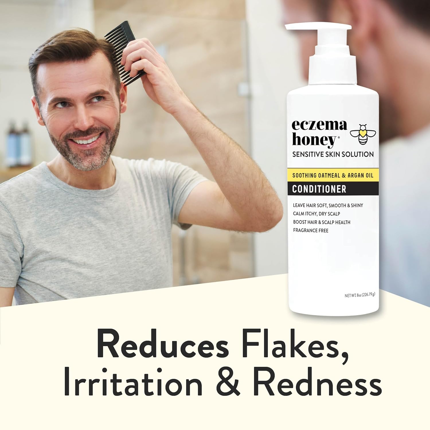 ECZEMA HONEY Nourishing Conditioner - Helps with Psoriasis, Dermatitis, & Flaking - Daily Dandruff Conditioner & Scalp Care - Itchy Scalp Treatment for Men, Women & Kids (8 Oz) - Image 5