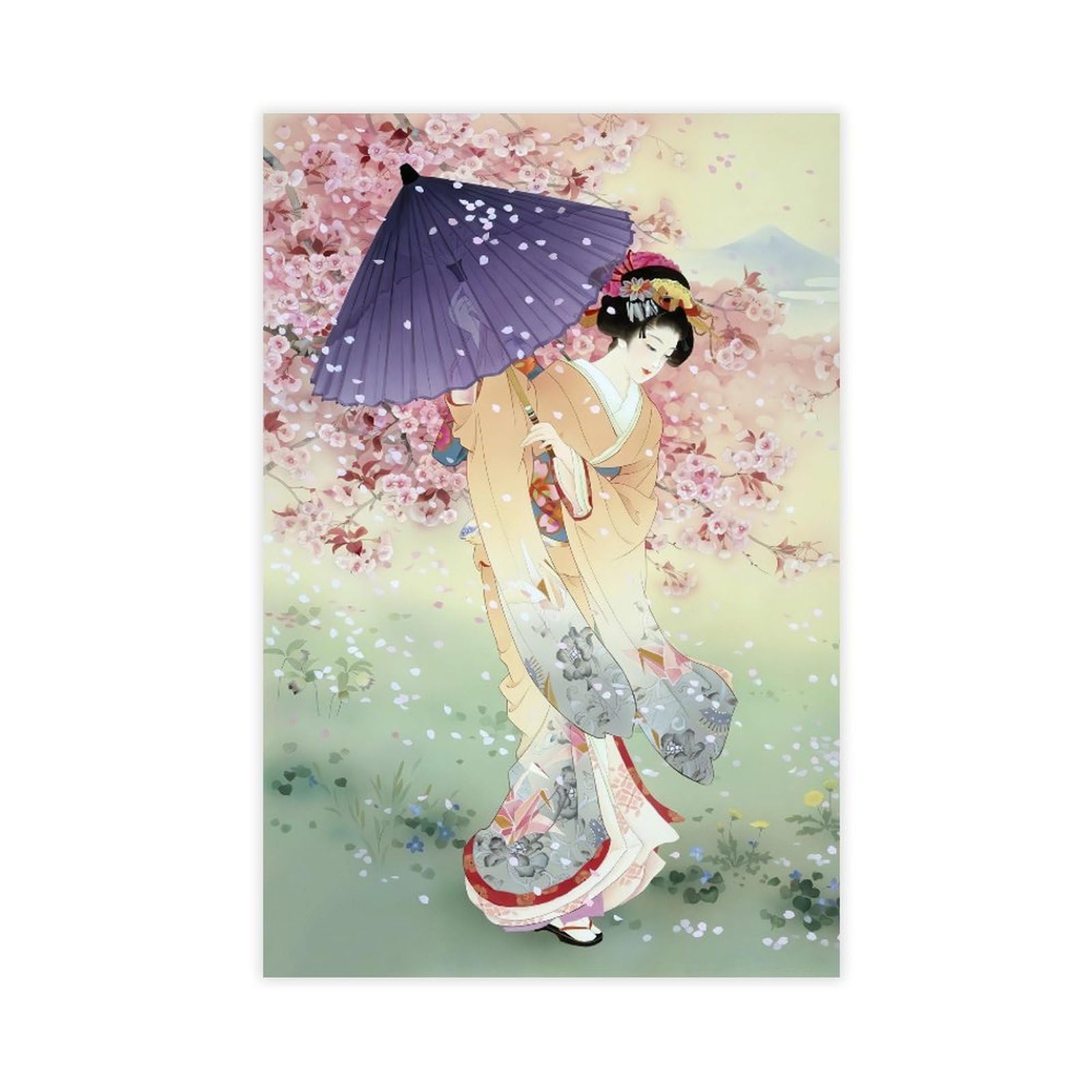 QNVJQKDSI Japanese Geisha Art (28) Canvas Poster Bedroom Decor Landscape Office Room Decor Gift 16" L X 24" W