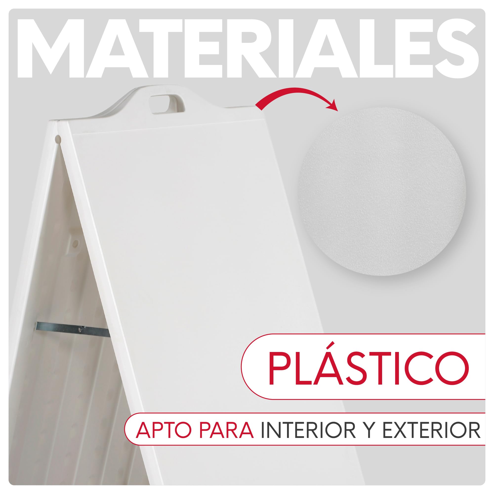 Caballete Publicitario de Acera, Soporte Plegable de Exterior con Asa y Ruedas, Expositor para Carteles y Anuncios en Hostelería y Comercios