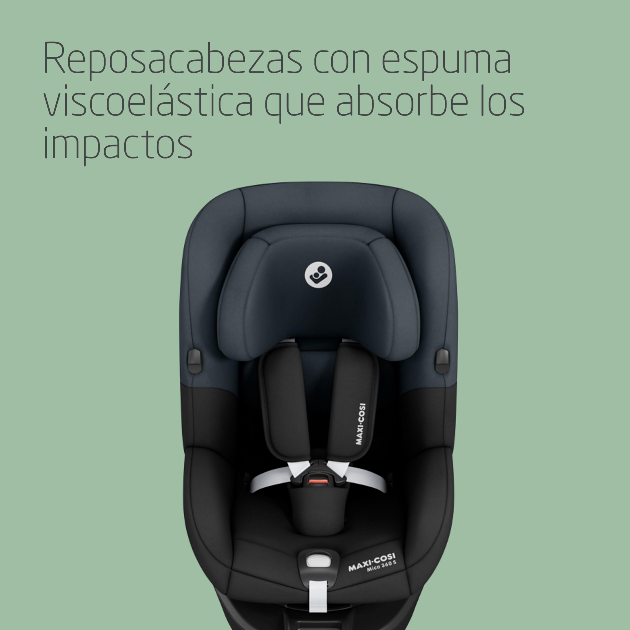 Maxi-Cosi Mica 360 S, Silla Coche 360 Giratoria, ISOFIX, 3M-4A(61-105 cm), Silla Coche Bebé i-Size, Giro FlexiSpin, 5 Posiciones Reclinación, Protección G-CELL, Arnés Fácil Poner, Tonal Black