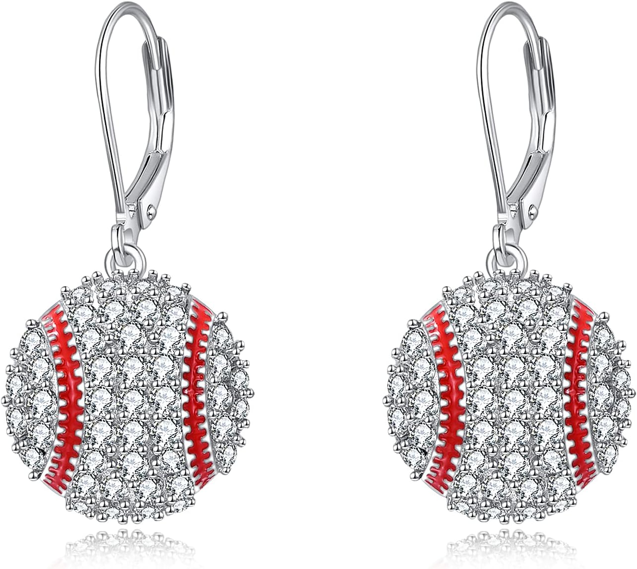 YFN Sports Jewelry Earrings 925 Sterling Silver Baseball Softball Basketball Rugby Football Tennis Volleyball Earrings for Women and Sports Fans Gifts
