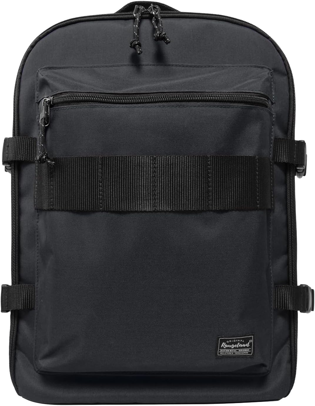 Rangeland Lightweight Travel Backpack Hiking Daypack Laptop Bookbag, 17L Carry-on Personal Item Weekender Overnight Bag Unisex, All Black