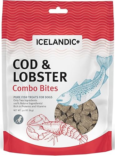 Vista 13 de Icelandic+ Bacalao y camarones Combo Bites Dog Treat Bolsa de 3.0 onzas