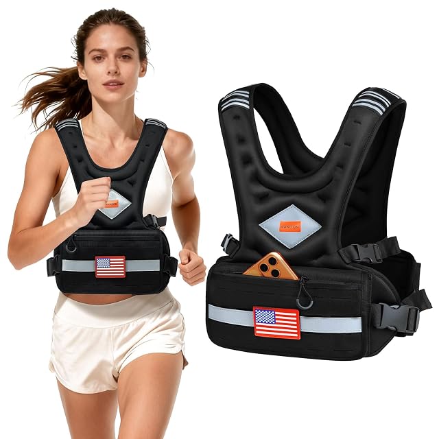 Weighted Vest Woman Men 6-10lb 8-20lb 8-30lb Adjustable weighted Vest With Pockets Reflective Strips for Walking Running Hiking