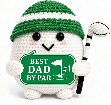 NUBARKO Dad Golf Gifts for Fathers Day Dad Gifts, Best Dad By Par Fathers Day Birthday Dad Gifts from Daughter Son, Funny Golf Balls Crochet Accessories for Daddy Valentines Day for Men Papa