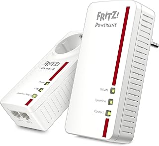 AVM FRITZ!Powerline 1260E/1220E WLAN Set (WLAN-Access Point, ideal für Media-Streaming oder NAS-Anbindungen, 1200 MBit/s, ...